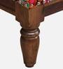Asita Fabric Foot Stool in Provincial Teak Finish