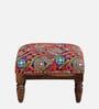 Asita Fabric Foot Stool in Provincial Teak Finish