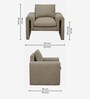 Askim Fabric 1 Seater Sofa In Beige Colour