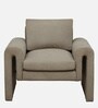 Askim Fabric 1 Seater Sofa In Beige Colour