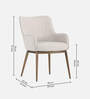 Asko Velvet Arm Chair in Off White Colour