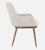 Asko Velvet Arm Chair in Off White Colour