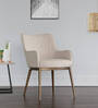 Asko Velvet Arm Chair in Off White Colour