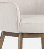 Asko Velvet Arm Chair in Off White Colour