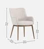 Asko Velvet Arm Chair in Off White Colour
