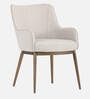 Asko Velvet Arm Chair in Off White Colour