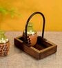 Asmi Orange & Green Mango Wood (Set of 3) Salt & Pepper Shaker with Tray