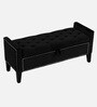 Aspen Fabric Premium Storage Ottoman Ottoman in Black Colour