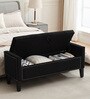 Aspen Fabric Premium Storage Ottoman Ottoman in Black Colour
