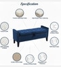 Aspen Fabric Premium Storage Ottoman Ottoman in Blue Colour