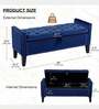 Aspen Fabric Premium Storage Ottoman Ottoman in Blue Colour
