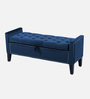 Aspen Fabric Premium Storage Ottoman Ottoman in Blue Colour