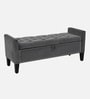 Aspen Fabric Premium Storage Ottoman Ottoman in Dark Grey Colour