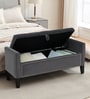 Aspen Fabric Premium Storage Ottoman Ottoman in Dark Grey Colour