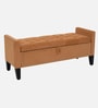 Aspen Fabric Premium Storage Ottoman Ottoman in Light Brown Colour