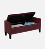 Aspen Fabric Premium Storage Ottoman Ottoman in Red burgundy Colour