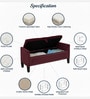 Aspen Fabric Premium Storage Ottoman Ottoman in Red burgundy Colour