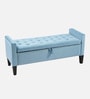 Aspen Fabric Premium Storage Ottoman Ottoman in Sky Blue Colour