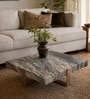 Aspen Metal Coffee Table in Golden Finish with White Marble Top