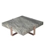 Aspen Metal Coffee Table in Golden Finish with White Marble Top