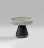 Assam Chai Black Marble Stool In Black Finish
