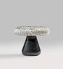 Assam Chai Black Marble Stool In Black Finish