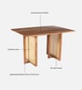 Assen Acacia Wood 4 Seater Dining Set In Natural Finish