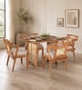 Assen Acacia Wood 4 Seater Dining Set In Natural Finish