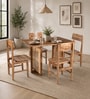 Assen Acacia Wood 4 Seater Dining Set In Natural Finish