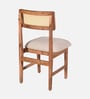 Assen Acacia Wood 4 Seater Dining Set In Natural Finish With upholstered chair