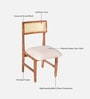 Assen Acacia Wood 4 Seater Dining Set In Natural Finish With upholstered chair