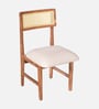 Assen Acacia Wood 4 Seater Dining Set In Natural Finish With upholstered chair