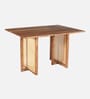 Assen Acacia Wood 4 Seater Dining Set In Natural Finish With upholstered chair