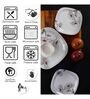 Floral 18 Pcs White & Grey Melamine Dinnerware Set