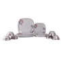 Floral 18 Pcs White & Red Melamine Dinnerware Set