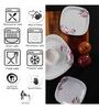 Floral 18 Pcs White & Red Melamine Dinnerware Set