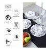 Sprawl 33 Pcs White & Grey Melamine Dinnerware Set