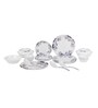 Sprawl 33 Pcs White & Grey Melamine Dinnerware Set
