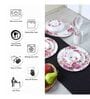 Floral 33 Pcs White & Pink Melamine Dinnerware Set