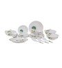 Floral 40 Pcs White & Green Melamine Dinnerware Set