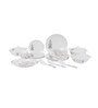 Ethic Motif 40 Pcs White & Grey Melamine Dinnerware Set