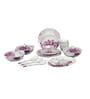 Floral 40 Pcs White & Purple Melamine Dinnerware Set
