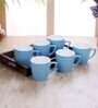 Flair 180ml Blue & White Ceramic (Set of 7) Coffee Mug