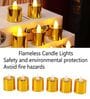 (Pack of 4) Assorted Festive Battery Operated LED T- Light Candle (Warm White)