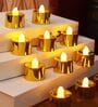 (Pack of 4) Assorted Festive Battery Operated LED T- Light Candle (Warm White)
