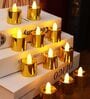 (Pack of 4) Assorted Festive Battery Operated LED T- Light Candle (Warm White)