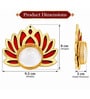 Assorted Golden Lotus Tealight and Diya Holders with Multicolour Accents and Tealight Candle 4 Pcs