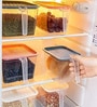 Fridge Storage Boxes (Pack Of 6) Organizer With Handle, Airtight Lid, And Removable Drain Basket