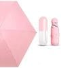 Assorted Nylon Mini Capsule 4 Fold Umbrella