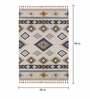 Beige Geometric Wool 8 ft x 10 ft Hand Woven Carpet